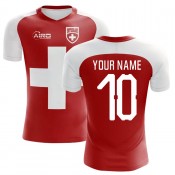 2022-2023 Schweiz-Flaggenkonzept-Fußballtrikot (Ihr Name) Billig Verkauf online