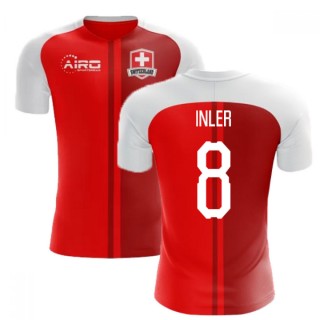 2022-2023 Schweiz Heimkonzept-Fußballtrikot (Inler 8) Online Bestellen