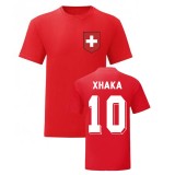 Granit Xhaka Switzerland National Hero T-Shirt Rot Rabatt Lugano
