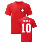 Granit Xhaka Switzerland National Hero T-Shirt Rot Rabatt Lugano