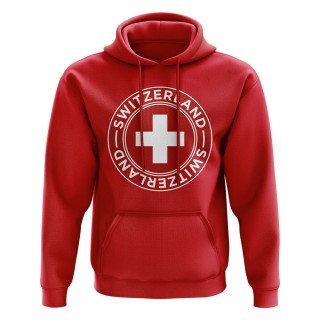 Hoodie mit Schweiz-Fußballabzeichen Rot Kaufen Online