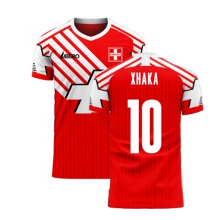 Online Schweiz 2020-2021 Retro Concept Football Kit Libero (XHAKA 10) Bestellen