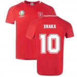 Günstige Schweiz 2022 Polyester T-Shirt Rot (XHAKA 10) Online