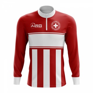 Switzerland Concept Football Half Zip Midlayer Top (Rot-Weiß) kaufen billig